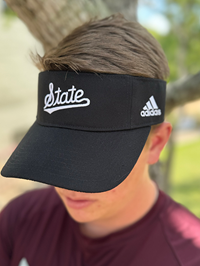 Adidas White State Script Adj Visor