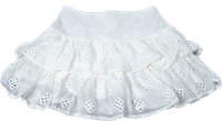 Tiered Ruffle Lace Skort with Zipper