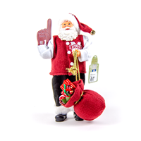 Foam Finger Santa Figurine Holding Bag