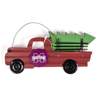 Metal Mississippi State Pickup Truck with Tree in the Back Ornament