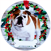 E&S Pets Real Bulldog Hollywreat Bone Ornament