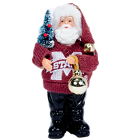 Santa's Workshop Maroon Sweater Banner M Ornament