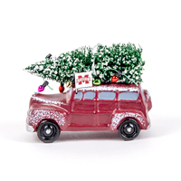 Van with Mississippi State Car Flags and Tree Ornament