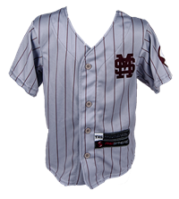 Youth Grey Pinstripe Jersey with #1 on back