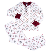 Youth 3 Button Bulldogs in Squares PJ Set
