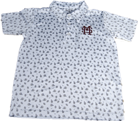 Garb Youth M over S with Football Icons All Over Polo