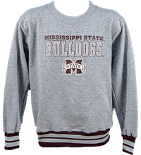 Third Street Youth Mississippi State Bulldogs Crew Sweatshirt with Stripe Cuffs