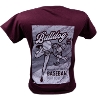 Youth Bulldog Baseball on Front and Pitcher on Back Short Sleeve Tee