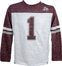 Colosseum Youth Bulldog with Banner M #1 Striped Long Sleeve Tee