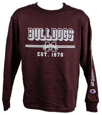 Champion Youth Bulldogs Banner M Bar Long Sleeve Tee