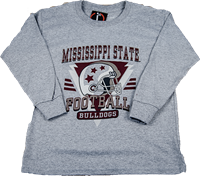 Image One Youth Mississippi State Retro Helmet Football Long Sleeve Tee