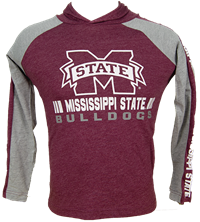 Colosseum Youth Mississippi State Bulldogs Banner M Sleeve Text Long Sleeve Hooded Tee