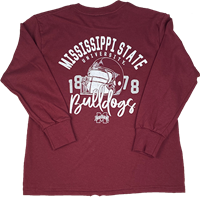 Image One Youth Mississippi State University Arch with Football Helmet Long Sleeve Tee