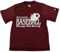 Badger Youth M over S Bulldogs Baseball Mississippi State University Short Sleeve Tee