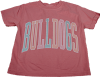 Comfort Wash Youth Coral Craze Bulldogs Tee