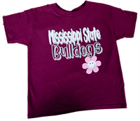 Image One Mississippi State Bulldogs Flower Short Sleeve Tee