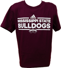 2023 Adidas Youth Mississippi State Bulldogs Bar Banner M Short Sleeve Tee