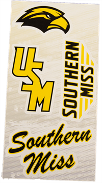 Various Southern Miss Logos Auto Decal Sheet