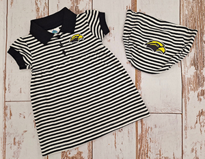 Creative Knitwear Baby Striped Dress with Bloomers Eagle Head Logo
