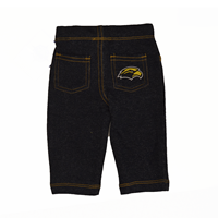 Creative Knitwear Denim Jean Pants With Eagle On Pocket