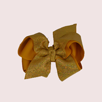 Wee Ones Hologram Glitter Gold Bow