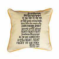 The Little Birdie Southern Miss Fight Song Pillow