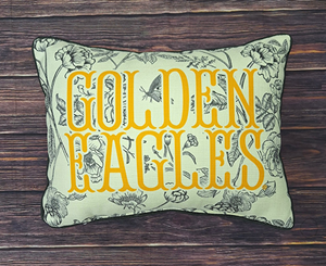 Little Birdie Golden Eagles Toile Pillow