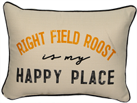 Little Birdie "Right Field Roost is my Happy Place" Pillow with Piping