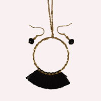 Long Gold Chain Necklace and Bracelet Set