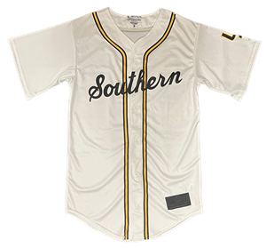 Southern Script 2 Gold Striped Baseball Jersey