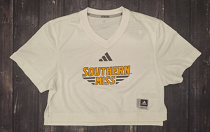 Adidas Cropped Southern Miss White Football Jersey