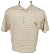 Horn Legend Performance Bamboo Charcoal Gold Baseball Pattern USM Stacked Polo