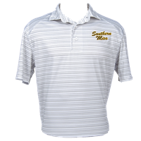 Badger Southern Miss Script Striped Short Sleeve Polo