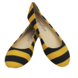 Lilly Bee Flats Stripe Black and Gold Shoe