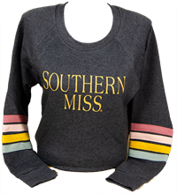 MV Sport Southern Miss Multi-colored Stripe Sleeve Pullover Sweatshirt