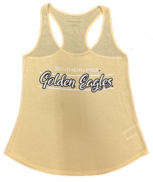 Boxercraft Southern Miss Golden Eagles Script Bar Racerback Tank Top