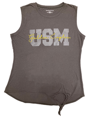 Boxercraft Women's Knot Front USM Golden Eagles Script Tank Top