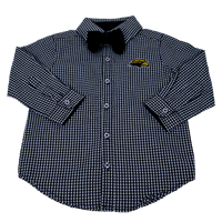 Eagle Head Gingham Long Sleeve Button Down w/ Bow Tie