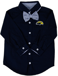 Creative Knitwear Gingham Bowtie Golden Eagle Long Sleeve Button Down