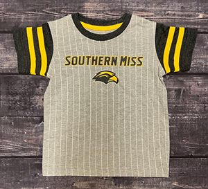 Southern Miss Golden Eagle Airball Pinstriped Short Sleeve Shirt