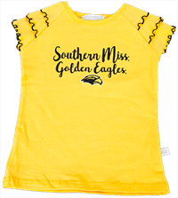 Third Street Souther Miss Golden Eagles Ruffle Short Sleeve Tee