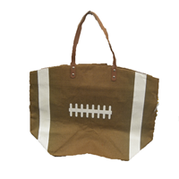 Football Shape Burlap Tote