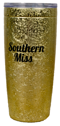 20oz Metallic Gold Southern Miss Script Travel Tumbler