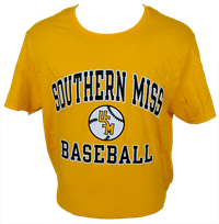 Southern Miss Baseball USM on Baseball Short Sleeve Tee