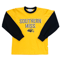 Youth Black Sleeves Southern Miss Eagle Head Tee